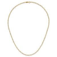 14K Yellow Gold Polished 2.5mm Fancy Oval Link Necklace, 18" view 3