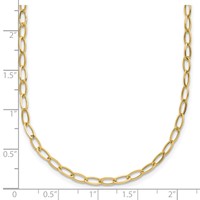 14K Yellow Gold Polished 2.5mm Fancy Oval Link Necklace, 18" view 4