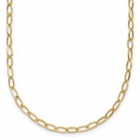 14K Yellow Gold Polished 2.5mm Fancy Oval Link Necklace, 18" view 1