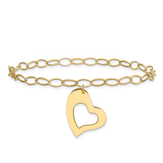 Gold Polished Heart Bracelets