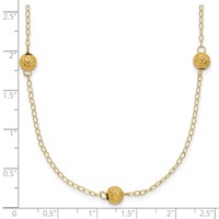 14K Yellow Gold Polished Textured Beads 7-Station Necklace, 18" view 4