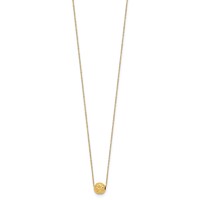 14K Yellow Gold Polished Textured 6mm Bead Necklace - 18in view 2