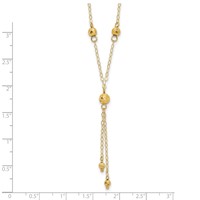 14K Yellow Gold Diamond-cut Bead Lariat Necklace Plus 2 Inch Extension - 16in view 3
