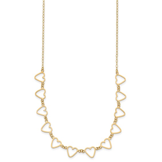 Gold Open Hearts Necklace