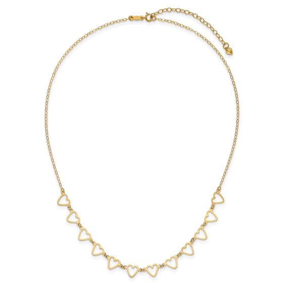 Gold Open Hearts Necklace