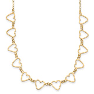 Gold Open Hearts Necklace