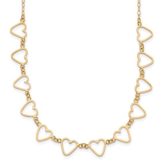 Gold Open Hearts Necklace