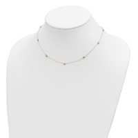 14K Two-tone Diamond-cut Stars with Oval Chain Station Necklace Plus 2 Inch Extender, 16" view 3
