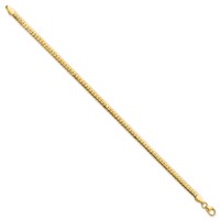 14K Yellow Gold Polished 3mm Fancy Curb Link Bracelet, 7.5" view 2