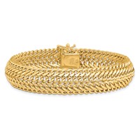 14K Yellow Gold Polished 13mm Fancy Link Bracelet, 7.5" view 4
