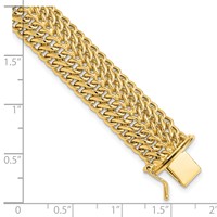 14K Yellow Gold Polished 13mm Fancy Link Bracelet, 7.5" view 3