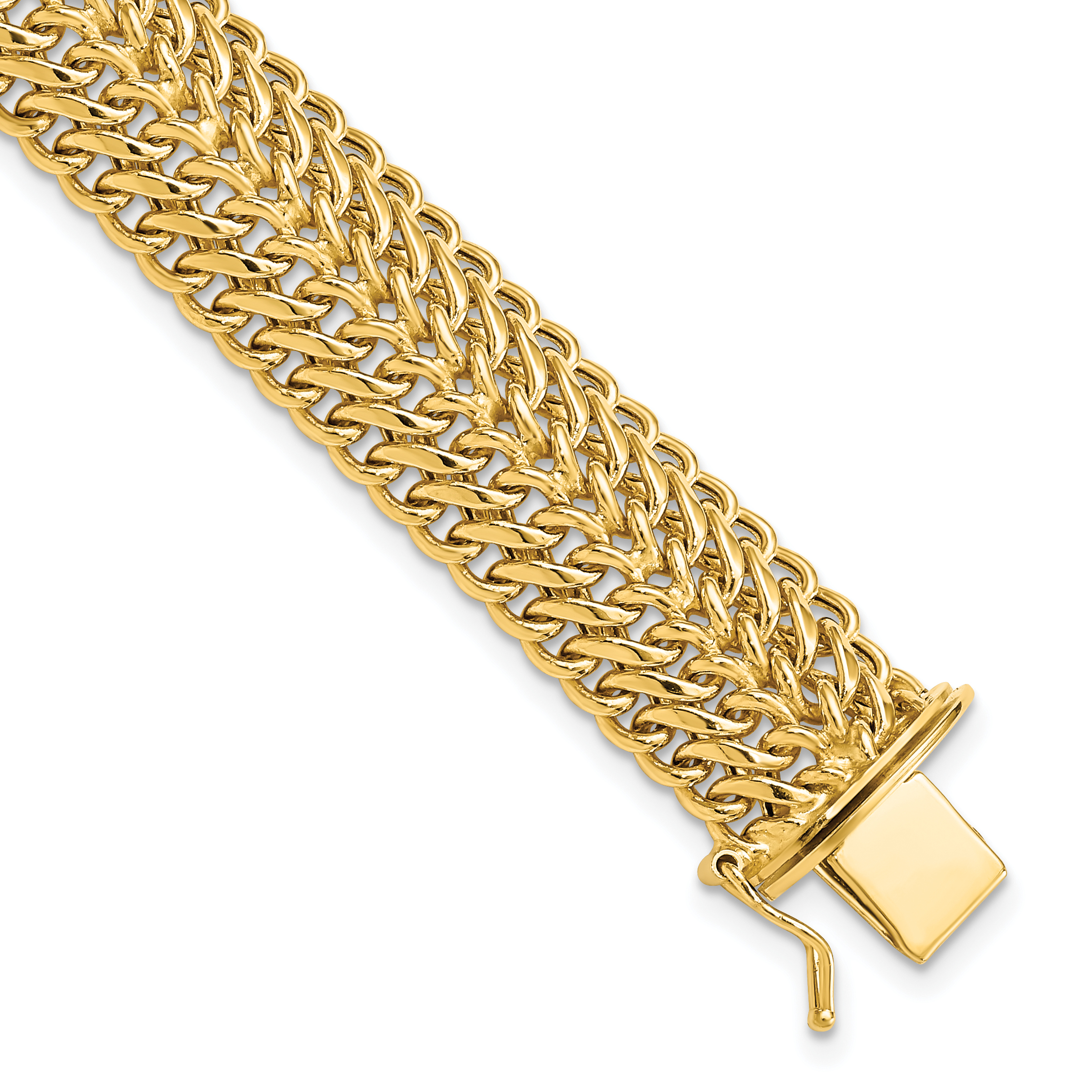 14k Polished 13mm Fancy Link 7.5 inch Bracelet (SF2156-7.5)
