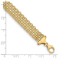 14K Yellow Gold Polished 10mm Fancy Bismark Link Bracelet, 7.5" view 2