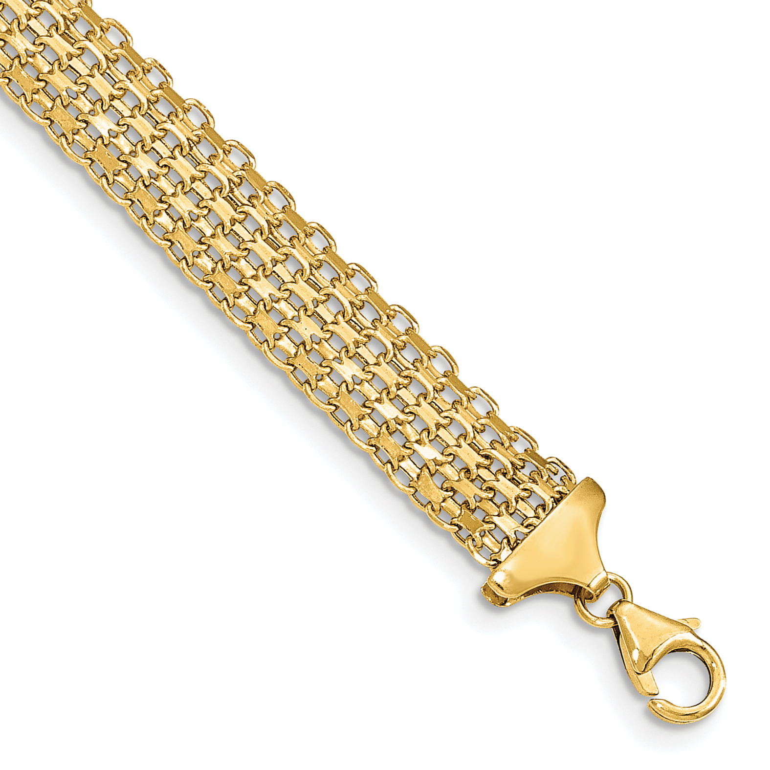 14k Polished 10mm Fancy Bismark Link 7.5 inch Bracelet (SF2157-7.5)