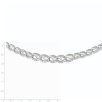 14K White Gold Polished Satin Diamond-cut Graduated Necklace, 17" view 3