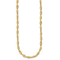 14K Yellow Gold Fancy Twisted Oval Link Necklace, 18" view 2