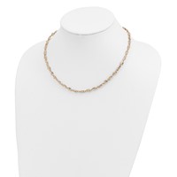 14K Yellow Gold Fancy Twisted Oval Link Necklace, 18" view 4