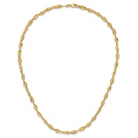 14K Yellow Gold Fancy Twisted Oval Link Necklace, 18" view 5