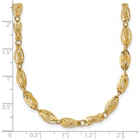14K Yellow Gold Fancy Twisted Oval Link Necklace, 18" view 3