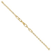 14K Yellow Gold Polished Textured Fancy Link Bracelet, 7.75" view 2