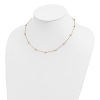 14K Yellow Gold Diamond-cut Beads Station Necklace, 17" view 4
