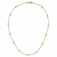 14K Yellow Gold Diamond-cut Beads Station Necklace, 17" view 5