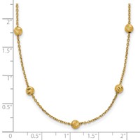 14K Yellow Gold Diamond-cut Beads Station Necklace, 17" view 3