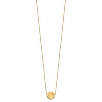 14K Yellow Gold Brushed and Polished Diamond-cut Circle Pendant Necklace, 18" view 2