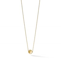14K Yellow Gold Brushed and Polished Diamond-cut Circle Pendant Necklace, 18" view 5