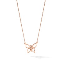 14K Rose Gold Polished Open Butterfly Necklace, 17" view 4