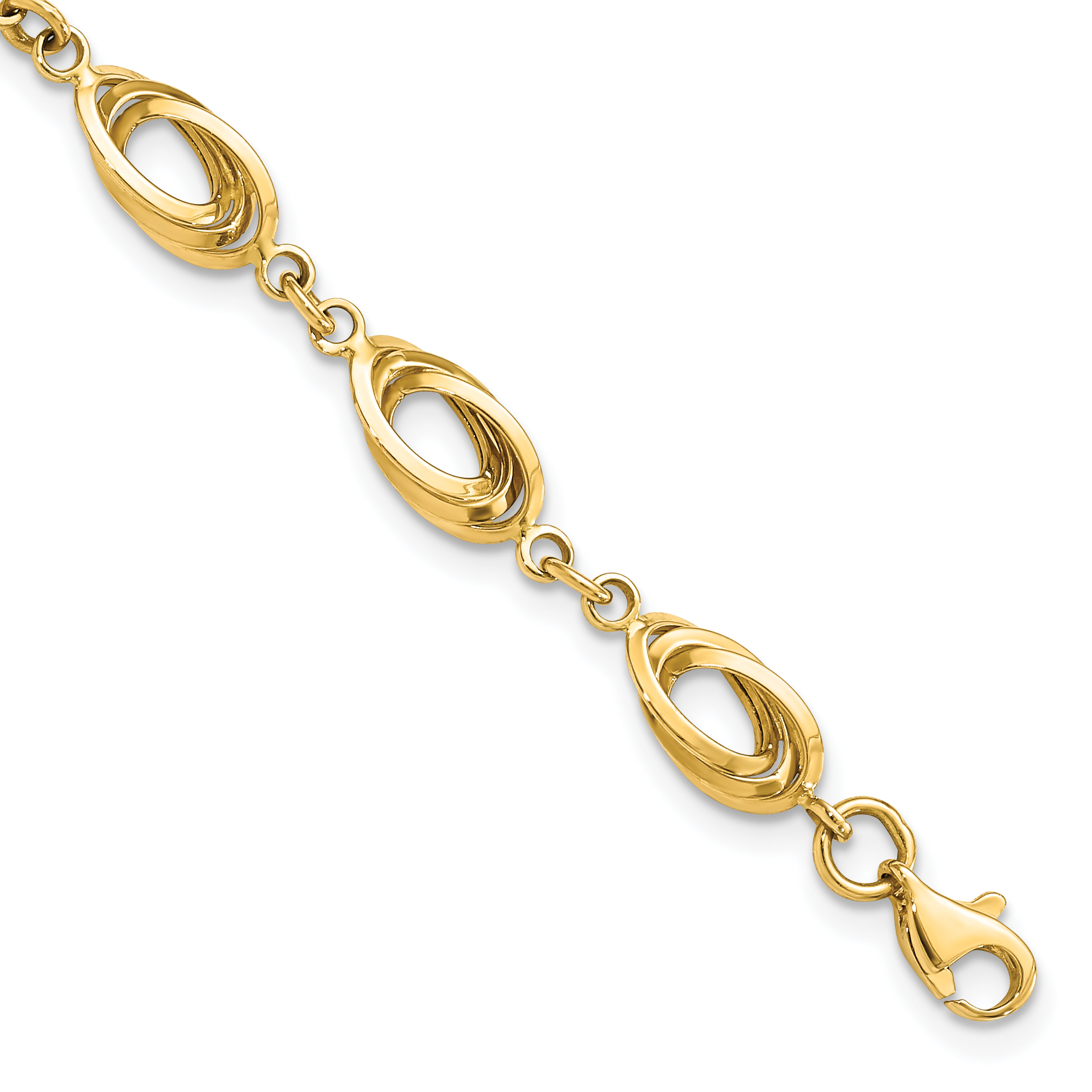 14k Polished 8mm Fancy Oval Link 7.5 inch Bracelet (SF2312-7.5)