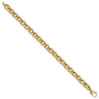14K Yellow Gold Polished 7mm Fancy Link Bracelet, 7.5" view 2
