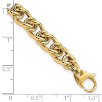 14K Yellow Gold Polished 7mm Fancy Link Bracelet, 7.5" view 3