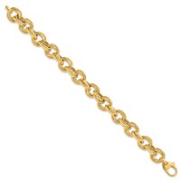 14K Yellow Gold Polished 11mm Fancy Double Link Cable Bracelet - 8in view 2