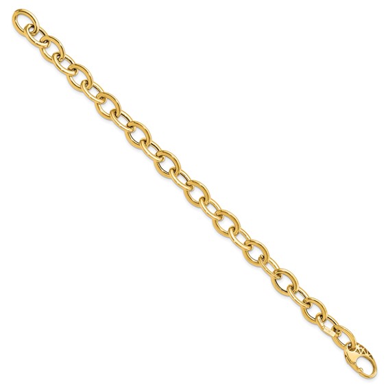 14k Polished 9.3mm Fancy Oval Link 8.5 inch Bracelet
