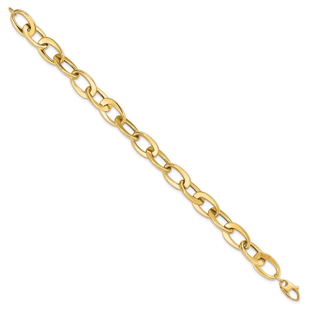 14k Polished 9.7mm Fancy Cable Link 8 inch Bracelet (SF2375-8)