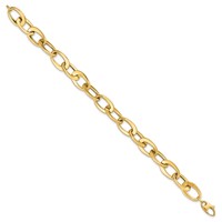 14K Yellow Gold Polished 9.7mm Fancy Cable Link Bracelet, 8" view 2