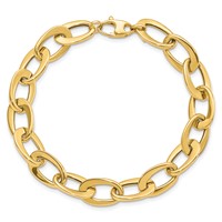 14K Yellow Gold Polished 9.7mm Fancy Cable Link Bracelet, 8" view 4