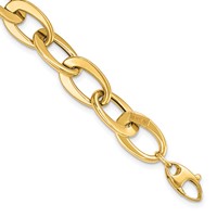 14K Yellow Gold Polished 9.7mm Fancy Cable Link Bracelet, 8" view 1