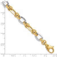 14K Two-tone Polished 8.2mm Fancy Link Bracelet, 7.75" view 5