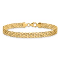 14K Yellow Gold Polished 6.2mm Fancy Bismark Link Bracelet, 7.5" view 3