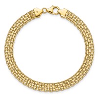 14K Yellow Gold Polished 6.2mm Fancy Bismark Link Bracelet, 7.5" view 5