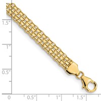 14K Yellow Gold Polished 6.2mm Fancy Bismark Link Bracelet, 7.5" view 4
