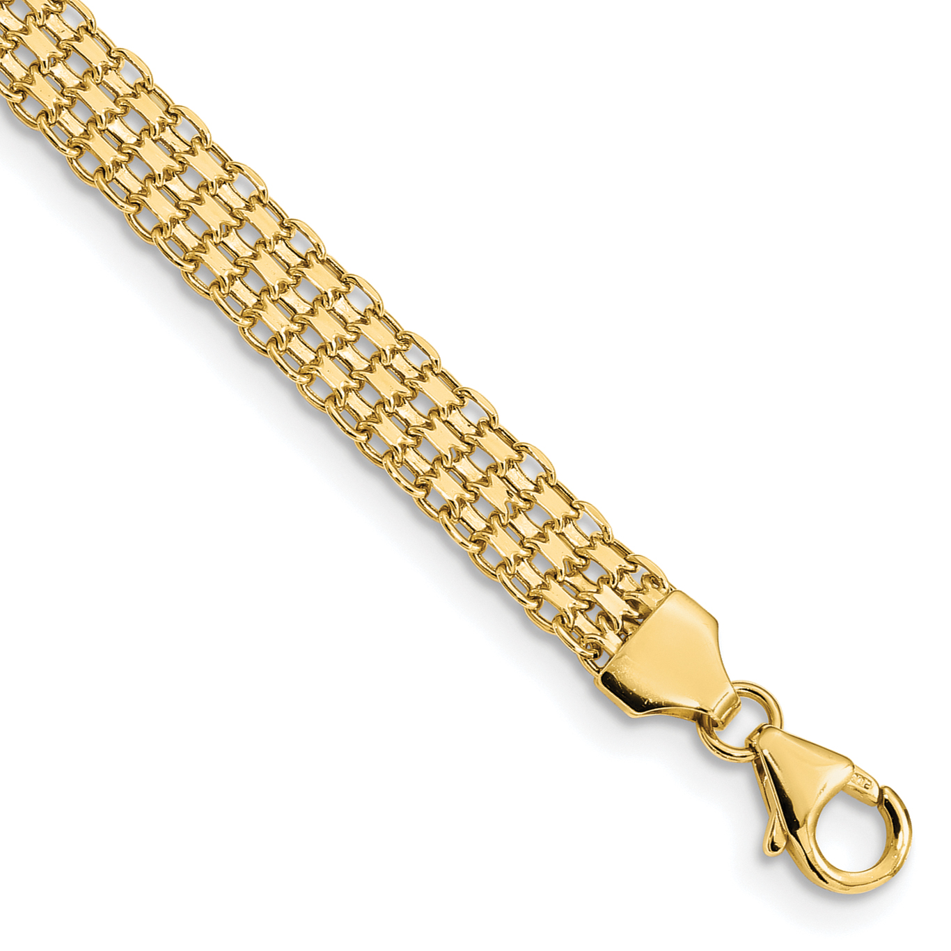 14k Polished 6.2mm Fancy Bismark Link 7.5 inch Bracelet (SF2410-7.5)