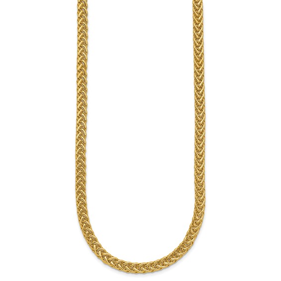 14k Polished 4.3mm Fancy Braided Link 17 inch Necklace