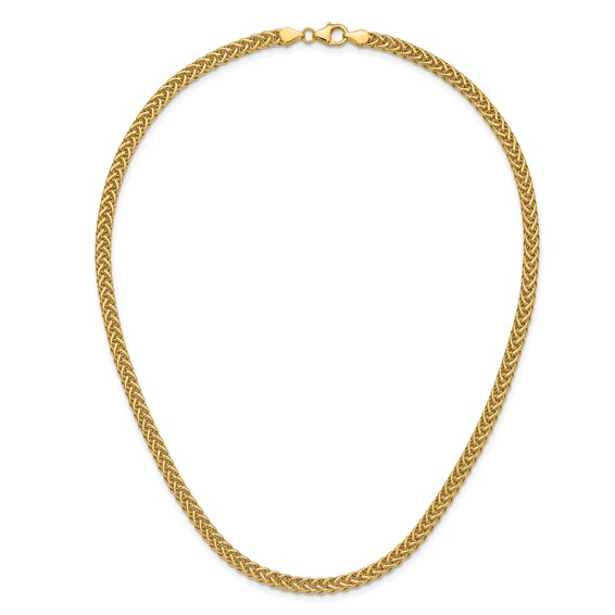 14k Polished 4.3mm Fancy Braided Link 17 inch Necklace