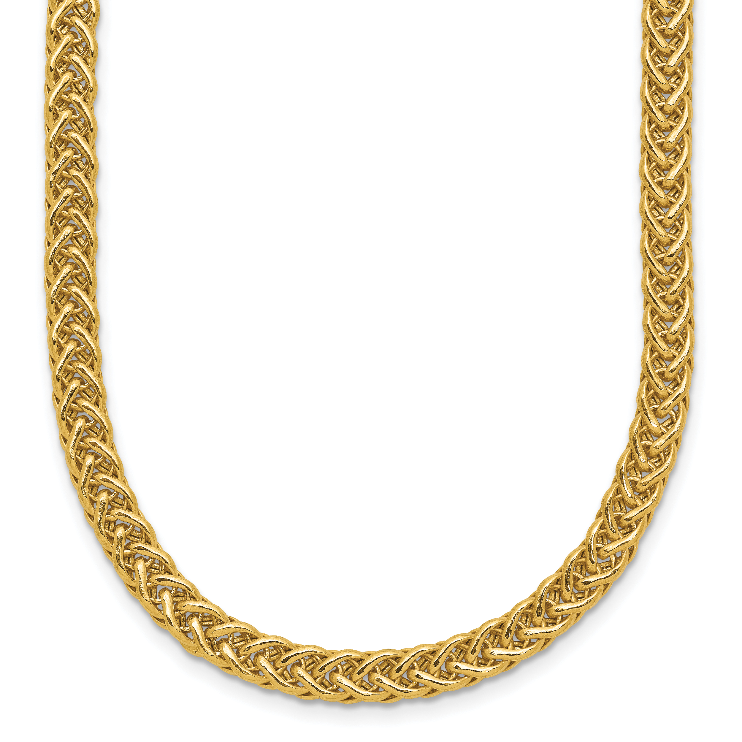 14k Polished 4.3mm Fancy Braided Link 17 inch Necklace (SF2413-17)