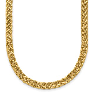 14k Polished 4.3mm Fancy Braided Link 17 inch Necklace