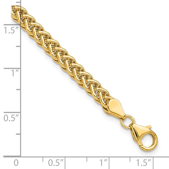 14k Polished 4.3mm Fancy Braided Link 7.5 inch Bracelet