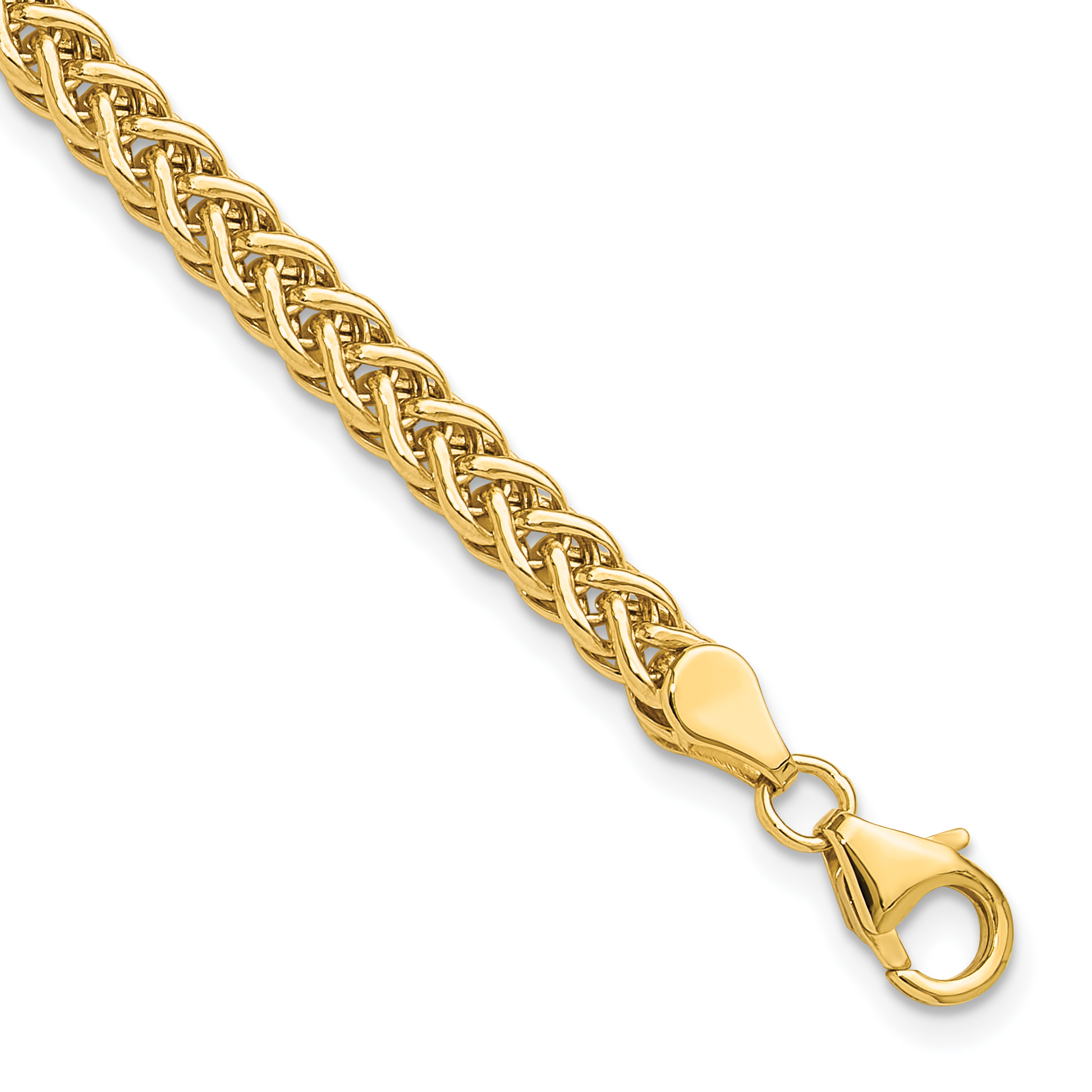 14k Polished 4.3mm Fancy Braided Link 7.5 inch Bracelet (SF2413-7.5)